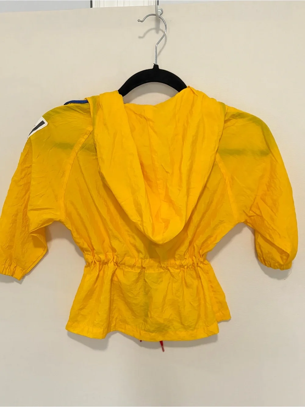 VTG 90s Esprit yellow hooded windbreaker Jacket Girls Youth 4–5 Years Colorful